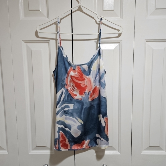 ARITZIA Babaton Blue Abstract Floral Camisole Tank Blouse Size XXS - Picture 4 of 7